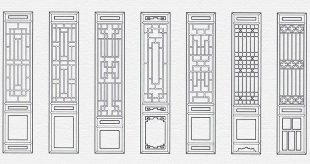 龙泉常用中式仿古花窗图案隔断设计图